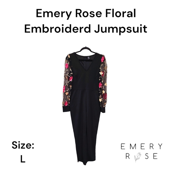 Emery Rose Floral Jumpsuit - Picture 1 of 8
